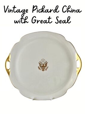 Vintage 1990 Pickard China Serving Tray/Plate with Great Seal